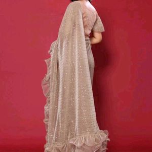 New Ruffle Pallu Sari With Stitched Blouse 40