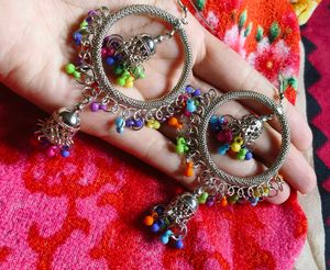 Boho Beaded Jhumka Earrings