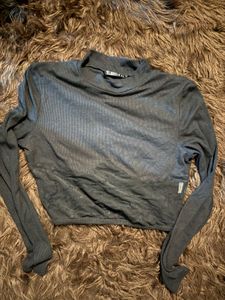 Black Long Sleeve Top W sheer design