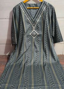 Embroidered Grey Kurti Xxl