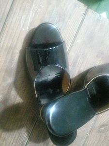 Black Slip-On Sandals