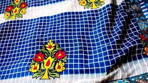 Floral Embroidered  saree