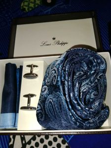 Louis Philippe Tie, Pocket Square And Cuff Links