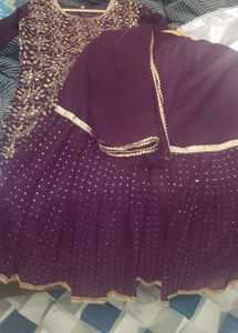 Purple Embroidered Kurta