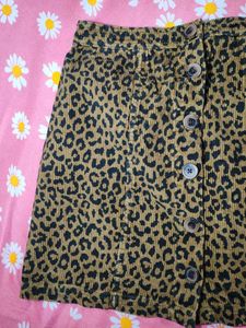 Leopard Print Mini Skirt