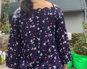 Floral Navy Blue Top