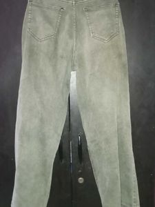 Olive Green Wide Leg Jeans
