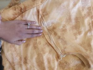 Printed Shinning Golden Dress 😍