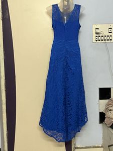 Pintrest Blue Lace Hi-Lo Dress