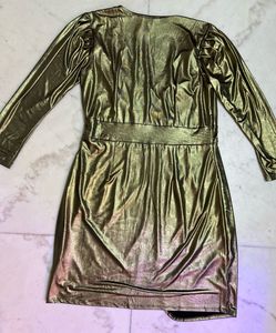 Party-Ready Gold Metallic Dress