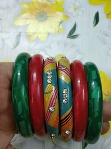 Set Of Bangles Two Are Made Of Rajasthani Lac