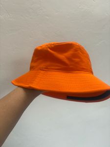 Orange Bucket Hat with Shield