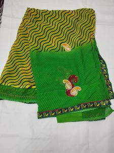 Green nd yellow saree