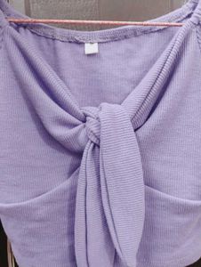 Cute Lavender Tie-Front Top