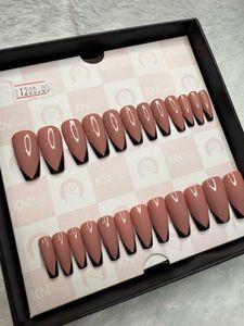 Black French Nude Press On Nails