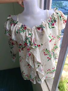 Printed Ruffle Top