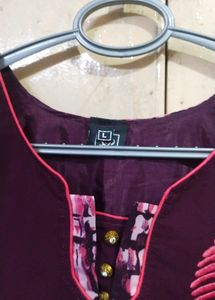 Sleeveless Chiffon Embroidery Kurti