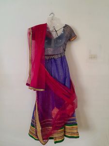 Elegant Blue &amp; Pink Lehenga Choli Set