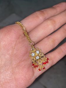 Heavy Red And gold Jewellery Set With Earrings An