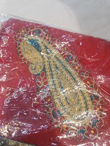Red &amp; Gold Embellished Saree