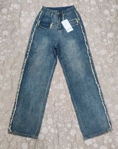 Acid Wash Wide Leg Jeans
