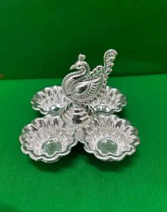 Silver Peacock Showpiece
