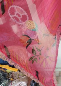 ORGANZA STITCHED KURTHI WITH DUPATTA BEAUTIFUL 😍