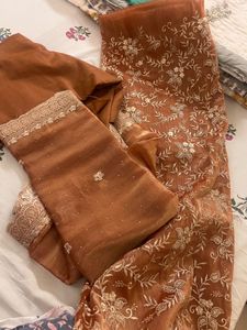 Elegant Organza  Embroidered Fabric