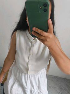 Sleeveless White Top