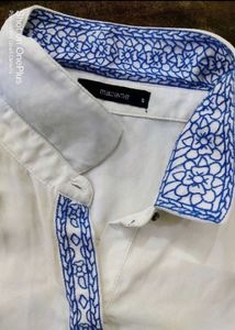 White&amp;blue Embroided Shirt 🤍🩵