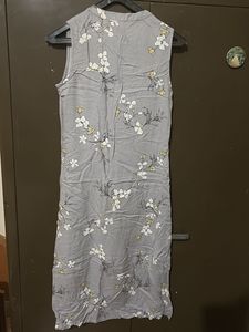 Floral Print Grey Kurti