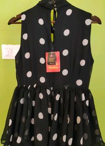 Polka Dots Flared Dress New With Tags
