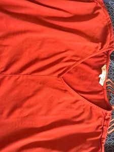 Orange V-Neck Top