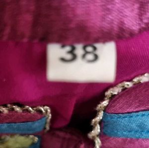 Pink &amp; Blue Embellished Anarkali Dress