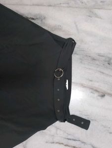 Chic Black Belted Maxi Skirt