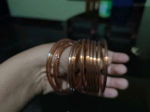Brown Glass Bangle Set