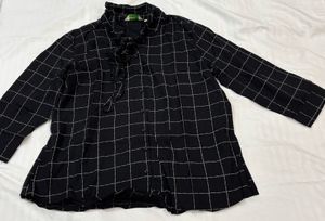Checkered Tie Neck Shirt/Top