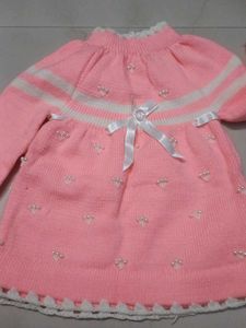 Coral Pink Woolen Frock