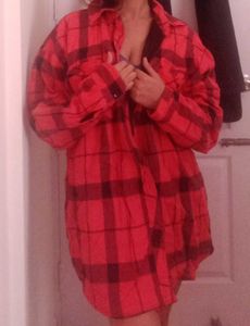 Red & Black Plaid Flannel Shirt