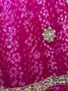 Bandhej  Rose Pink Wedding Wear Saree