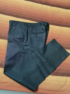 John Player Men Grey Viscose Formal Trouser