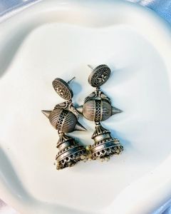 Boho Chic Silver Jhumka