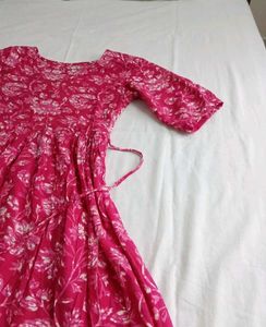 Pink Floral Print Dress