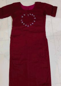 Maroon Beautiful Worked Kurti