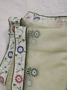 Light Green Lehenga With Beautiful Embroidery