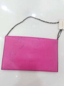 Combo Of 2bags.Pink Slingbag and a Golden bag