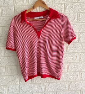 Zara Strip Polo Tshirt