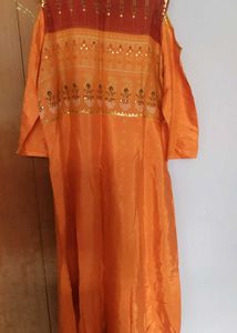 Orange Tunic Top with Embellishments