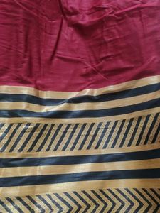 Handloom Silk Red Saree With Good Border