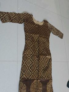 Brown Diamond Print Kurti